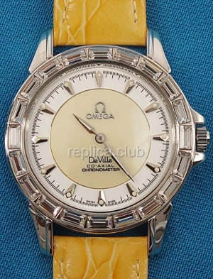 Omega De Ville Co-Axial Diamonds Replica Watch #8