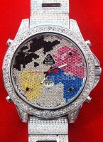 Jacob & Co fünf Zeitzonen The World Is Yours, Diamanten Armband Stahl Replica Watch #1