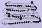 Chanel White / Black Pearl Necklace Replica #2