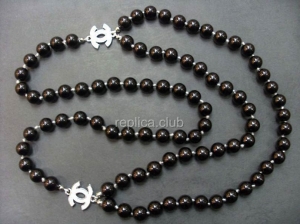 Chanel Black Pearl Necklace Replica #4