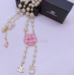 Chanel White Diamond Pearl Necklace Replica #2