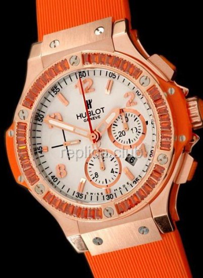 Hublot Big Bang "Orange Carat" Diamonds Chronograph Replik Schweizer