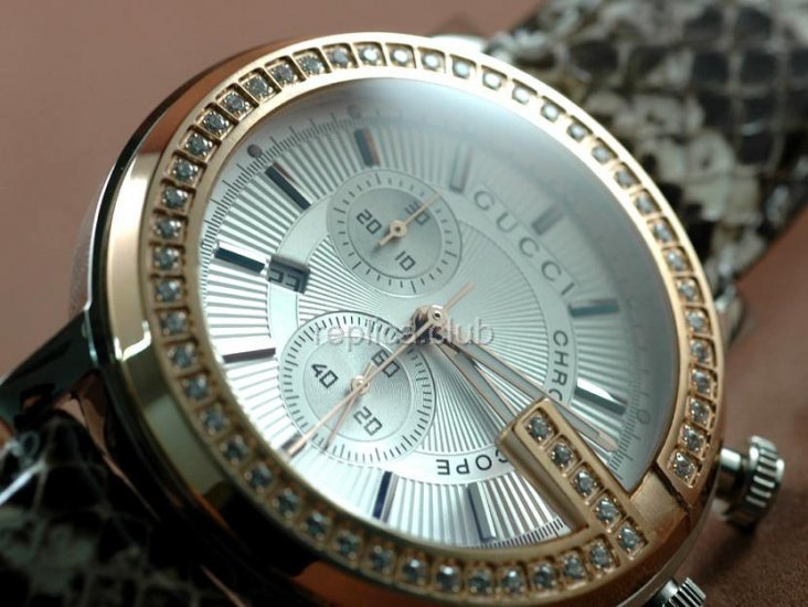 Gucci 101 G Chronograph Diamonds Swiss Replica Watch