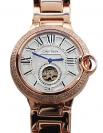 Cartier Ballon Bleu de Cartier Tourbillon Diamonds Replica Watch #1