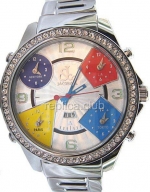Jacob & Co Five Time Zone Full Size, Steel Braclet Replica Watch #7
