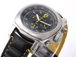Replica Ferrari Watch Working Chronograph Quartz Black Dial and Black Leather Strap-New Version - BWS0361