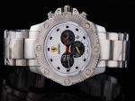 Replica Ferrari Watch Working Chronograph Full Stainless Steel Case with White Bezel and White Dial- - BWS0350