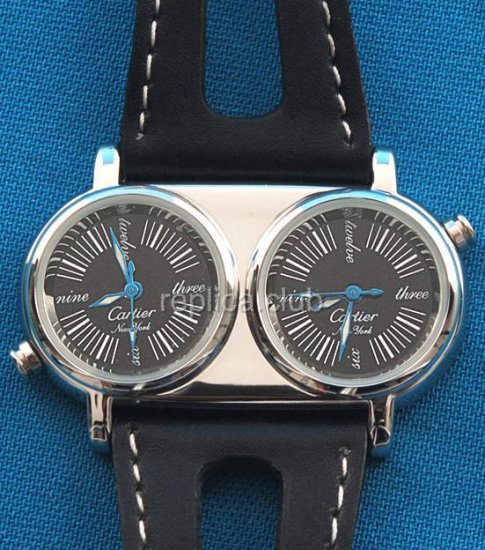 Cartier Two Time Zones Quartz Replica Watch #2