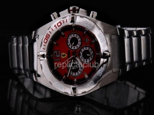 Replica Ferrari Watch working Chronograph Quartz Movement Red Dial and ssband Strap - BWS0357