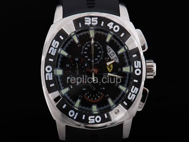 Replica Ferrari Watch Working Chronograph Quartz Movement Black Graduated Bezel and Black Dial-Small - BWS0355