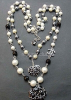 Chanel Diamante Blanco Réplica collar de perlas #7