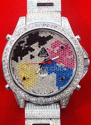 Jacob & Co cinco zonas horarias The World Is Yours, Acero Diamantes braclet replicas relojes #1