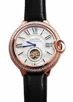 Cartier globo Bleu de Cartier reloj Tourbillon réplica Diamantes #5