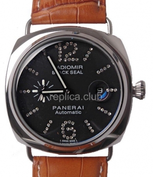 Officine Panerai Diamantes Negro sello de edición limitada replicas relojes #2