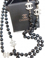 Chanel Negro Replica Real collar de perlas #1