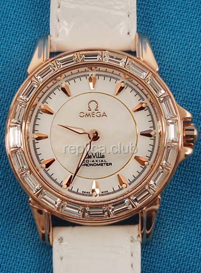 Omega De Ville Co-Axial Diamantes replicas relojes #2