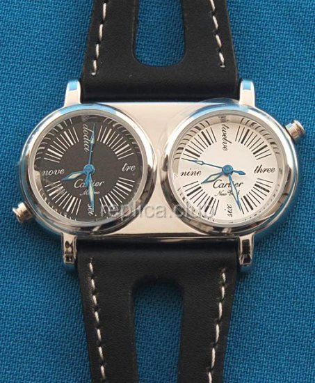 Cartier Dos zonas horarias de cuarzo Replica Watch #1