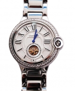 Cartier globo Bleu de Cartier reloj Tourbillon réplica Diamantes #4