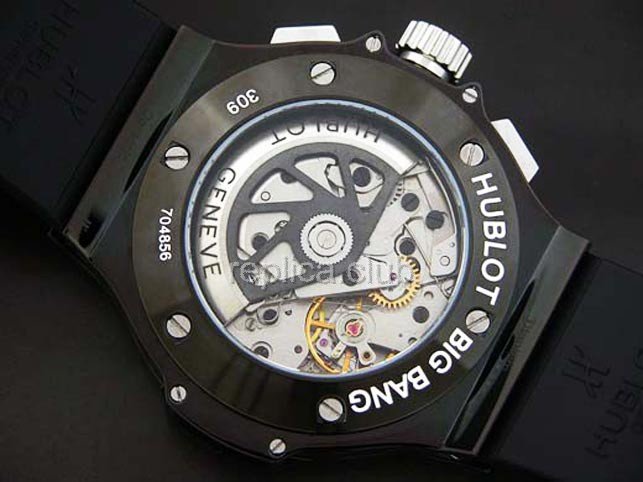 Cronógrafo Hublot Big Bang PVD seno del movimiento suizo Negro Replicas relojes suizos