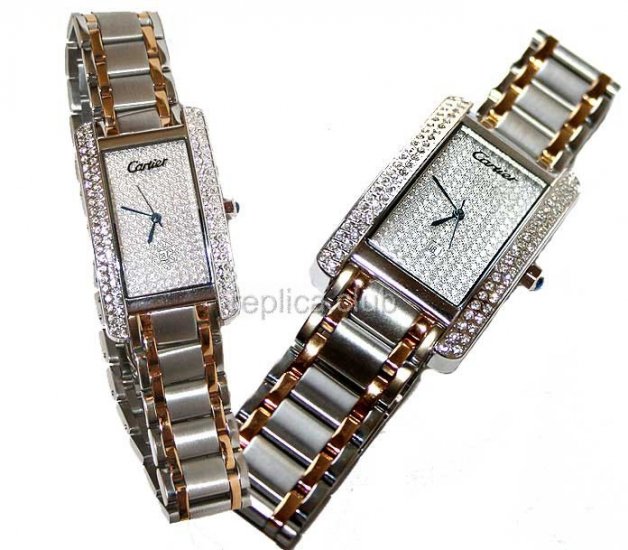 Tank Américaine Cartier Replica Watch Diamonds #1