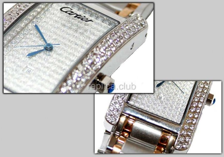 Tank Américaine Cartier Replica Watch Diamonds #1
