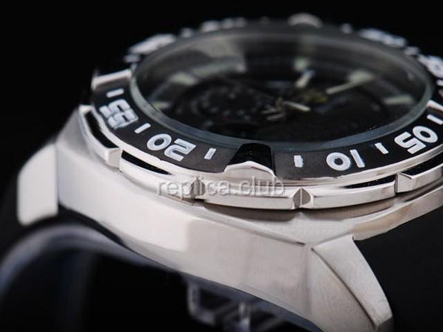 Réplique Ferrari Montre chronographe de travail Mouvement Quartz Noir Diplômé lunette et cadran noir-Petit - BWS0355