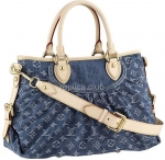 Louis Vuitton Monogram Denim Neo Cabby Mm Replica Handbag Blue M95350