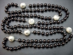Chanel Bianco / Replica Black Pearl Necklace #4