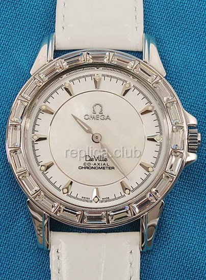 Omega De Ville Co-Axial Diamonds Replica Watch #7