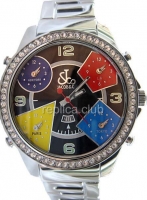 Jacob & Co Five Time Zone Full Size, Braclet Watch Steel Replica #9