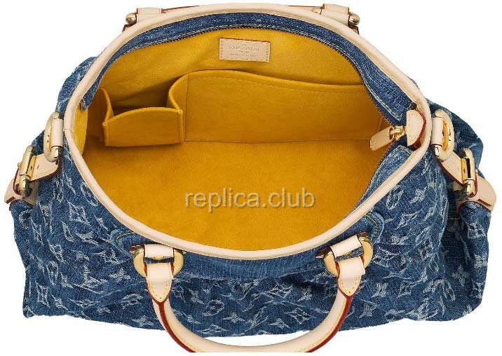 Louis Vuitton Monogram Denim Neo Cabby Mm Replica Handbag Blue M95350