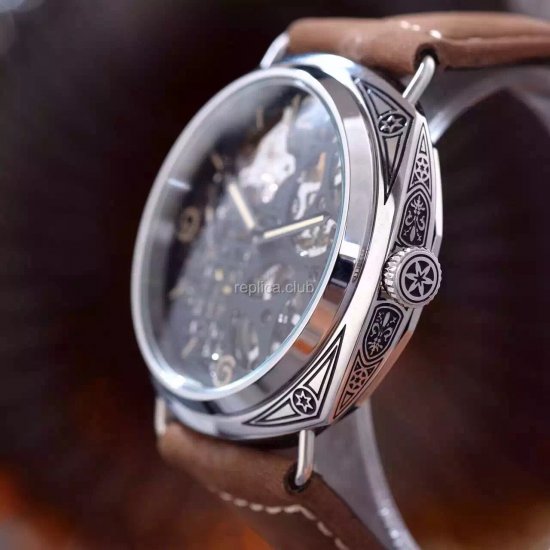 オフィチーネパネライラジオミールスケルトンレプリカ時計を手巻き6497を彫