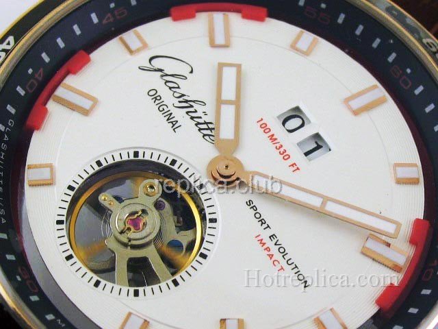 グラスヒュッテオリジナルスポーツエボリューションパノラマトゥールビヨンレプリカ時計 #1