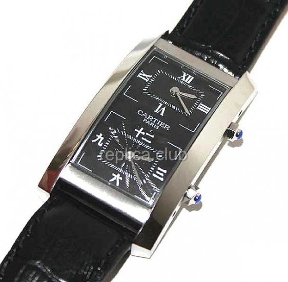 Tank Cartier Replica Watch Time Travel #2
