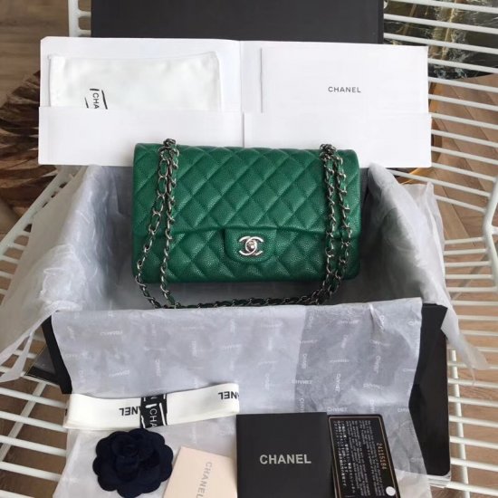 Chanel Classic Double Flap Bag – Caviar & Medium & Green