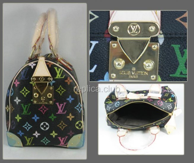 Louis Vuitton Monogram Canvas Speedy 30 Multicolor Black Replica Handtasche M92642