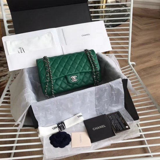 Chanel Classic Double Flap Bag – Caviar & Medium & Green