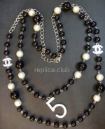Chanel Blanco / Negro Replica collar de perlas #5