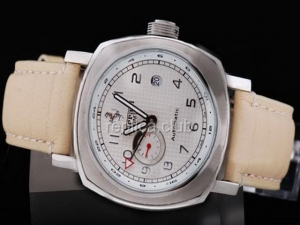 Réplique Ferrari Montre Mouvement Automatique GMT cadran blanc et bracelet en cuir - BWS0354