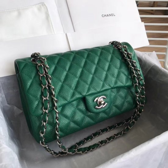 Chanel Classic Double Flap Bag – Caviar & Medium & Green