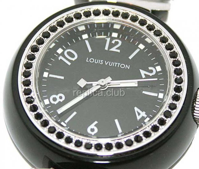 Louis Vuitton Tambour Quartz Diamonds Replica Watch #2