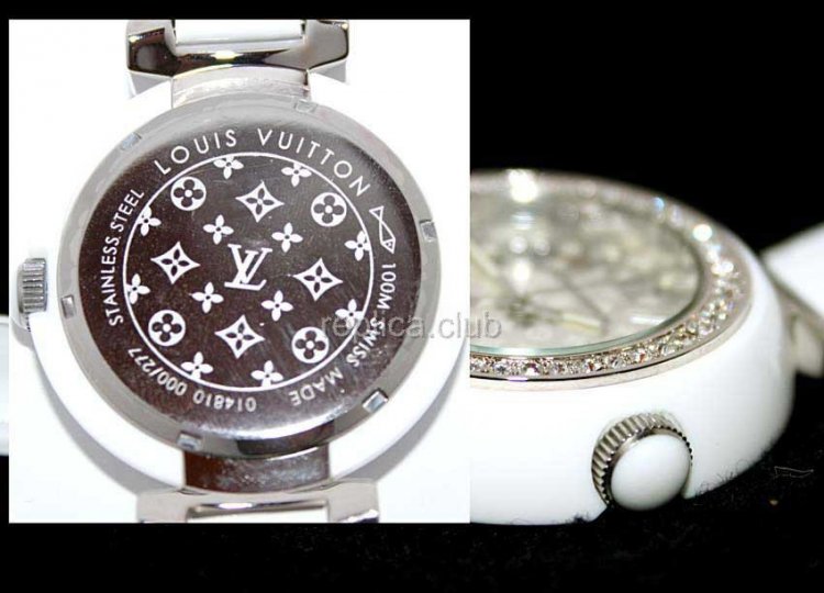 Louis Vuitton Tambour Quartz Diamonds Replica Watch #4