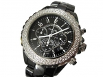 Chanel J12 Diamonds Chronograph, Real causa ceramica e Braclet #2