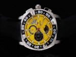 Replica Ferrari Reloj de Trabajo Cronógrafo Negro Graduado Bisel y amarillo Dial-Small Calendario y R - BWS0336