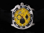 Réplique Ferrari Montre travail Chronograph Black Diplômé lunette et jaune Dial-Petit et Calendrier R - BWS0336