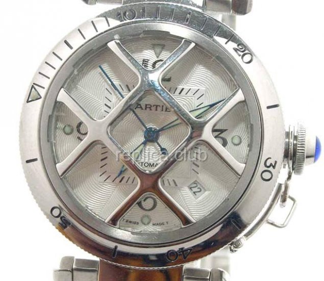 Cartier Pasha Steel Grid Mens Replica Watch