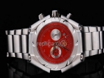 Replica Ferrari relógio cronógrafo de trabalho completa Aço inoxidável caso com moldura branca e Red Dial-Sm - BWS0347
