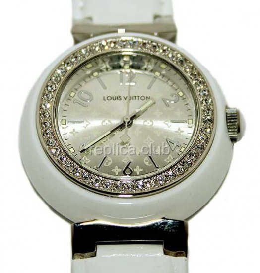 Louis Vuitton Tambour Quartz Diamonds Replica Watch #4