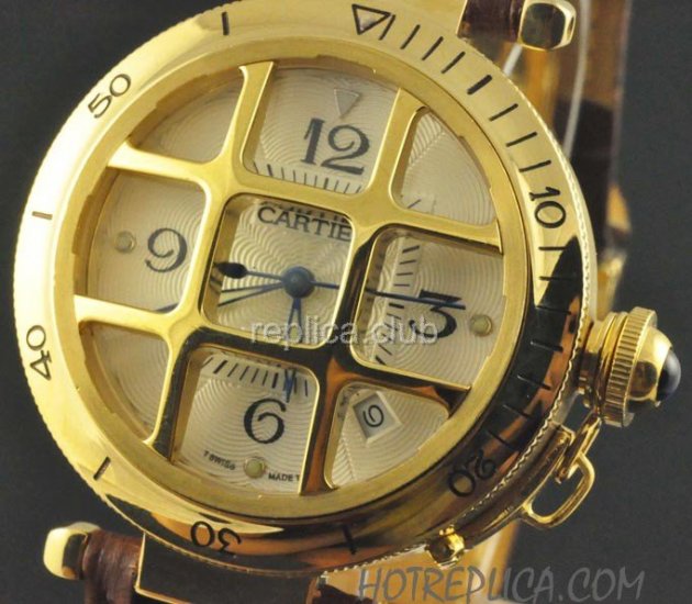 Cartier Pasha Gold Replica Watch Grid