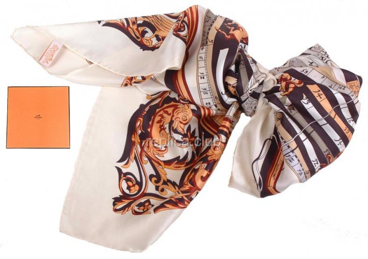 Hermes Carre 70 In Vintage Silk Scarf #43